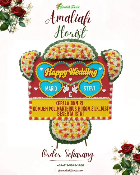 Papan Bunga Pernikahan Sarang